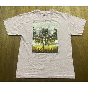 Surf California Pink Graphic Crew Neck Tee Awesome Sauce Men's Medium